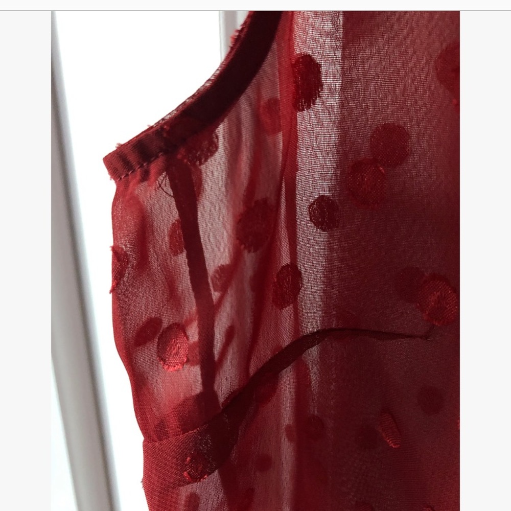 Banana Republic Red Polka Dot Blouse & Cami Size 4 - Picture 4 of 8